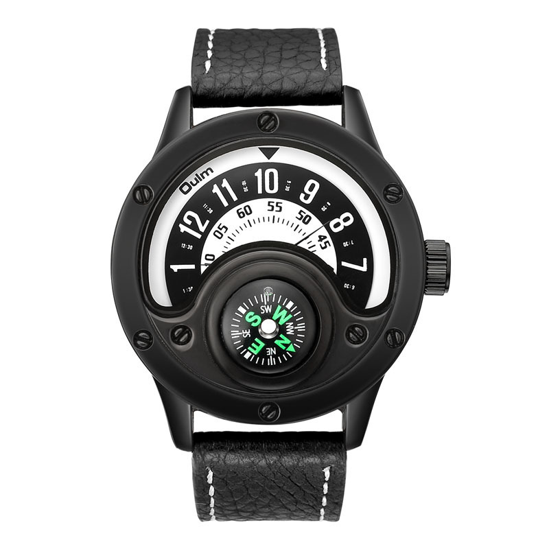 Leather Compass Big Size Watch