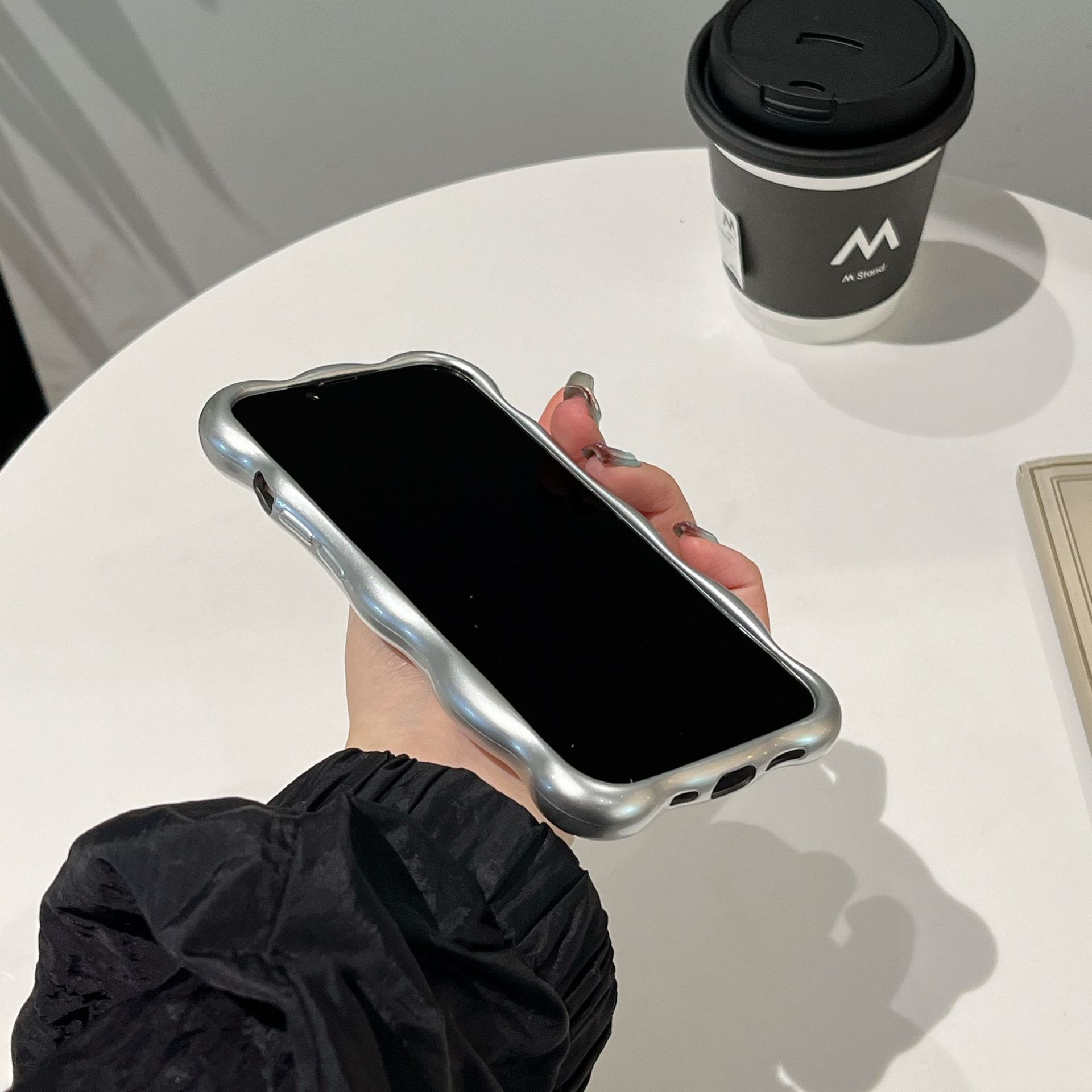 Matte Silver Bubble Phone Case - Image 5