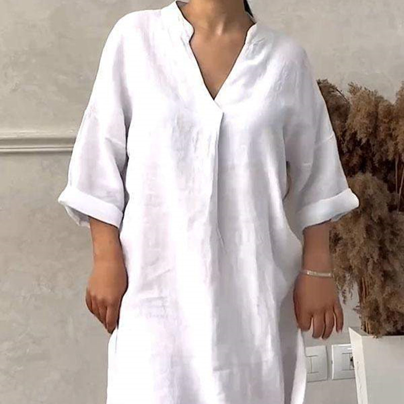 V-neck Loose Plus Size Dress - Image 7