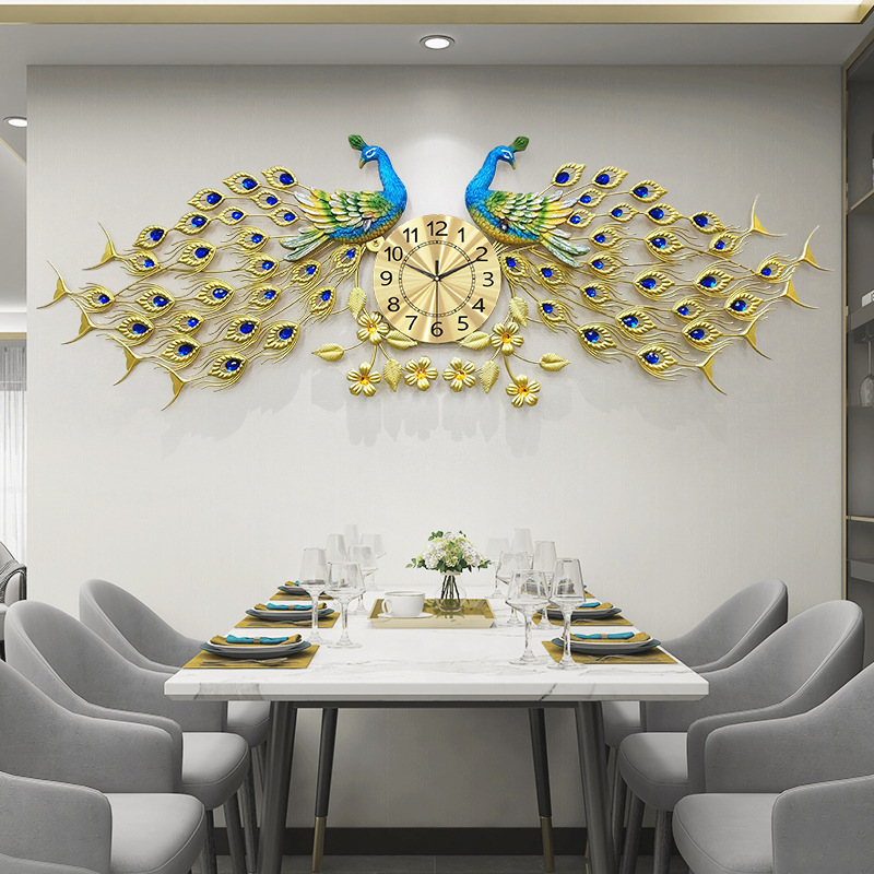 European-Style Peacock Wall Clock - Image 6