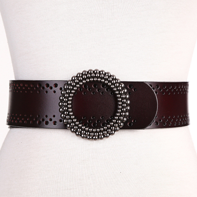 Real Leather Green Women Belt For Dresses - Image 2