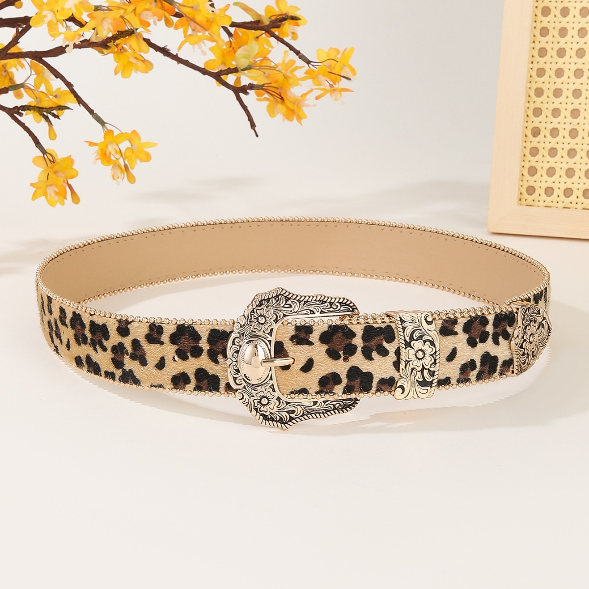 Fashion Women Rhinestone Buckle Wide Belt - Image 4