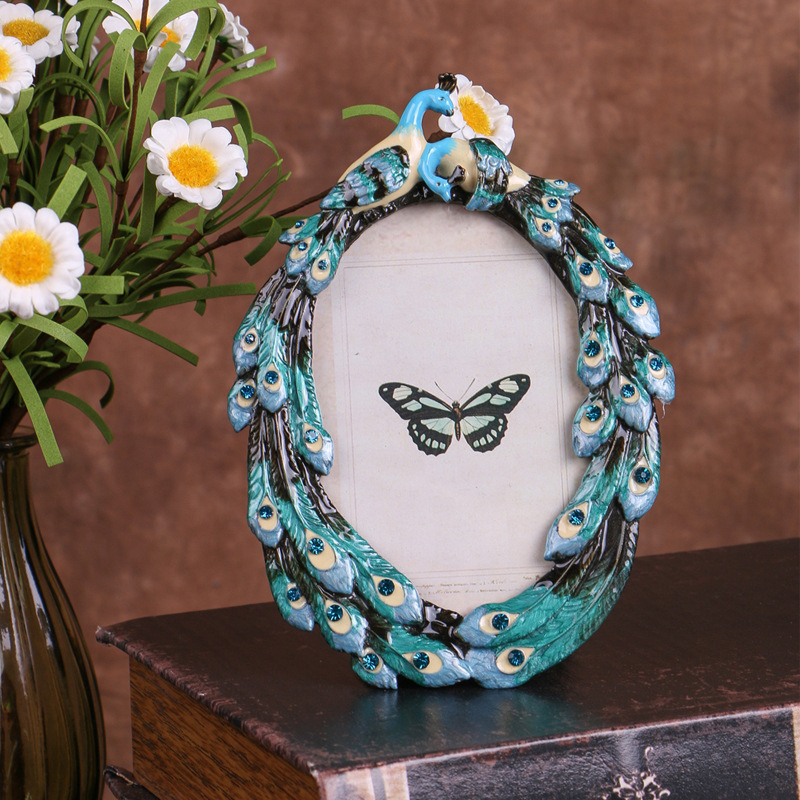 Creative Enamel Colored Metal Photo Frame With Flower & Bird - Image 8