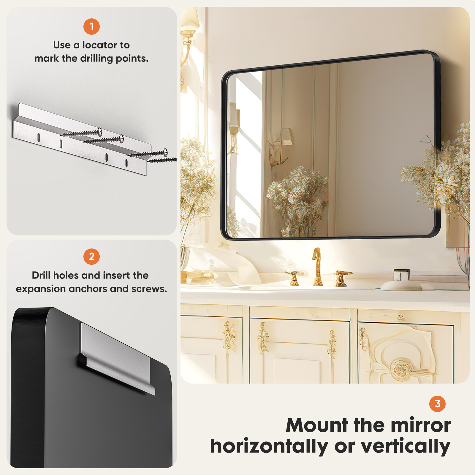 Wall Rectangle Vanity Bathroom Mirror - Image 6