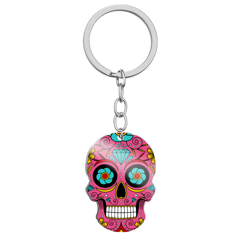 Day Of The Dead Skull Color Printing Key Ring - Image 9