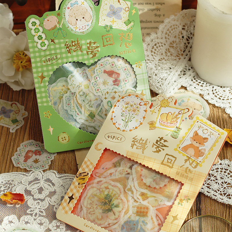 Gold Foil Stickers Pack Journal Material