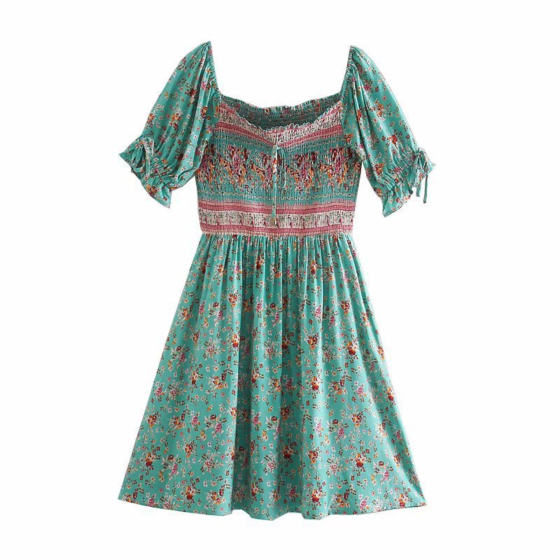 Winter Rayon Printed Elastic Dress - Image 2