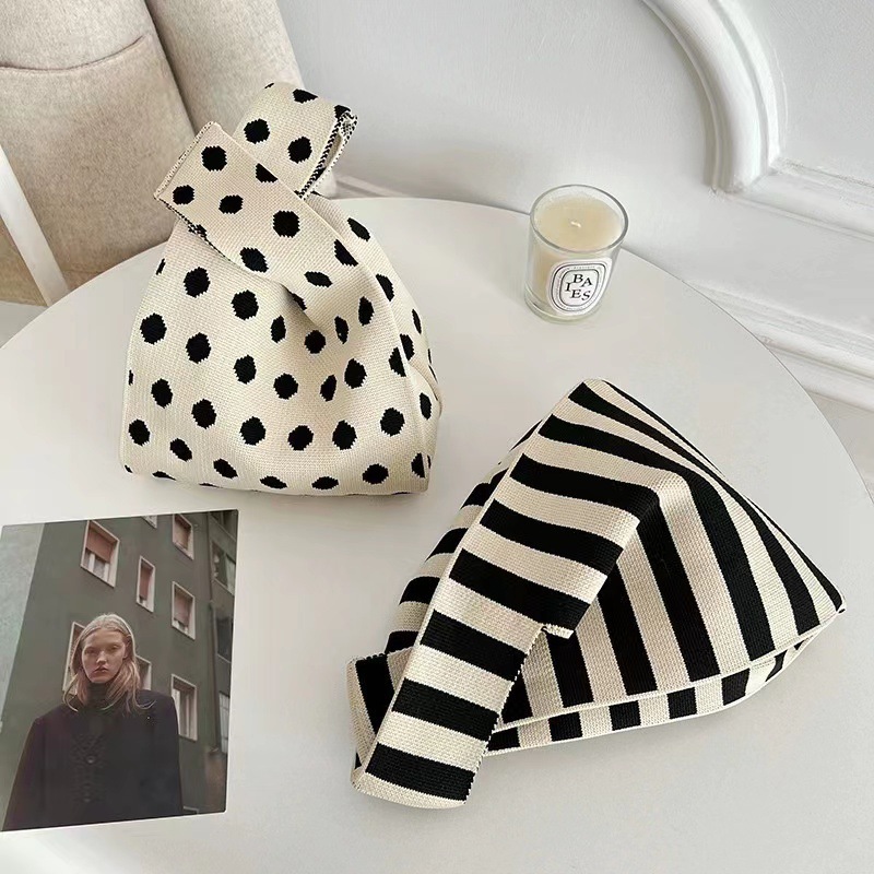 Wool Knitted Bucket Tote Bag - Image 6