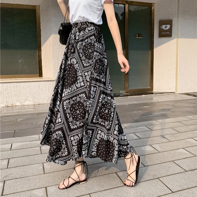 Retro Fashion Ethnic Big Swing A-line Skirt
