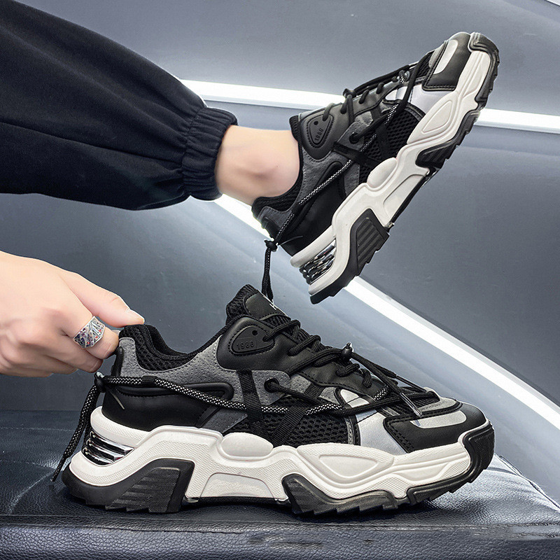 Mens Breathable Thick-soled Running Sneakers