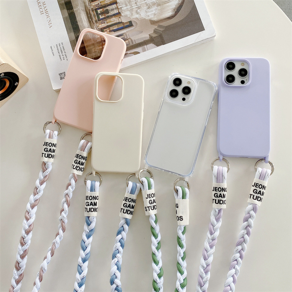 Back Woven Cross-body Lanyard Phone Case