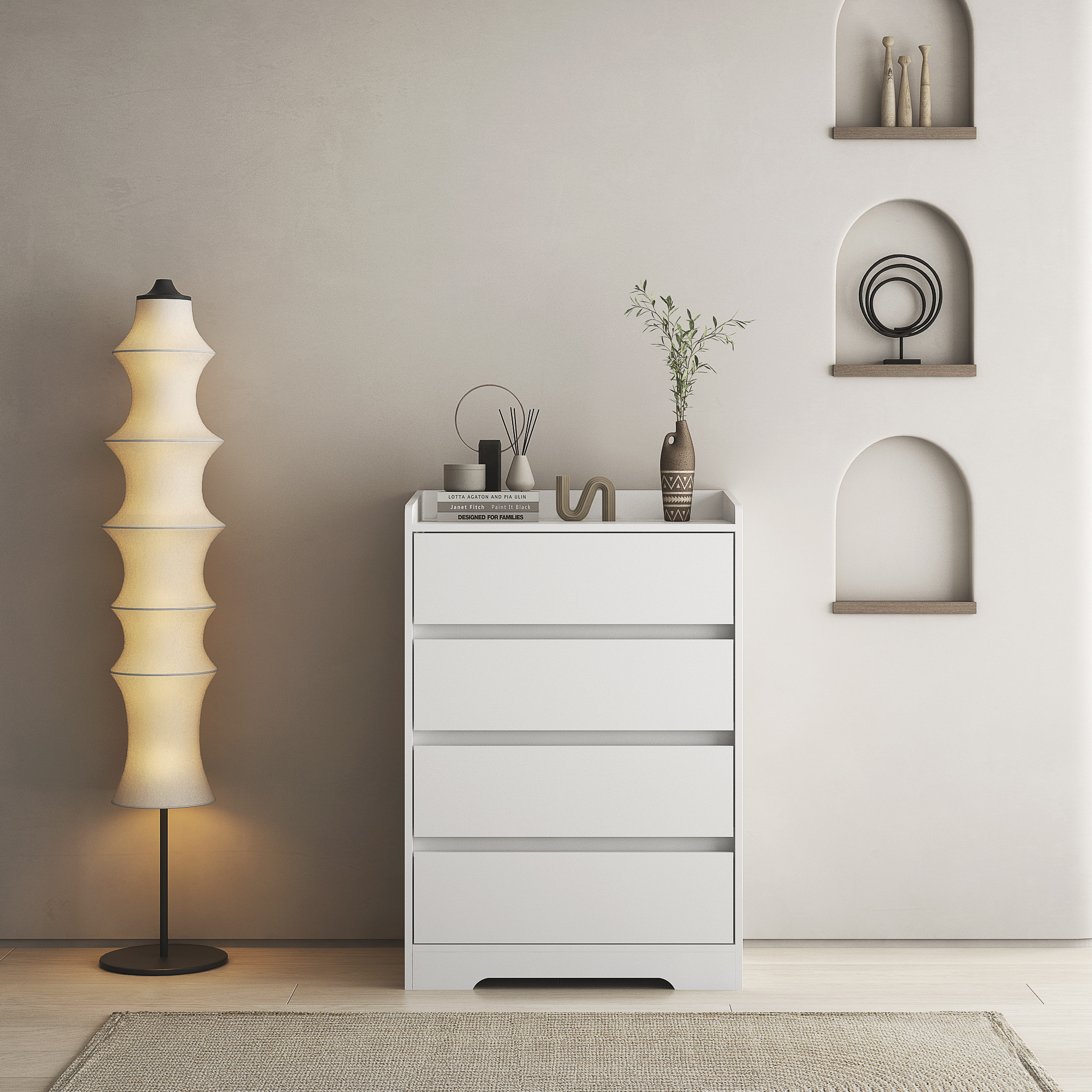 Waterproof 4 Chest Of Drawers Without Handle