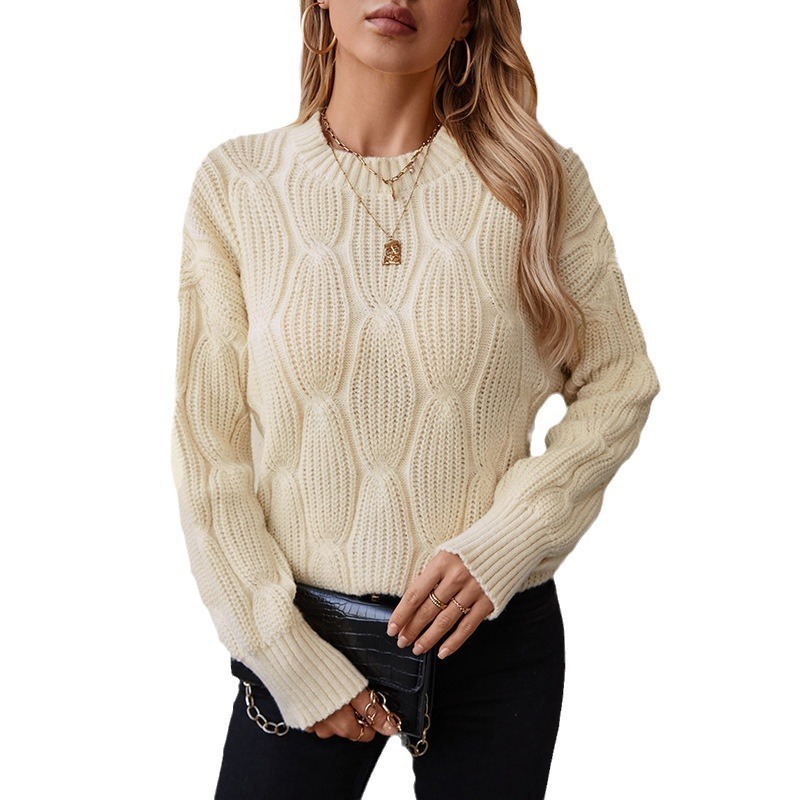 Solid Color Twisted Pullover Knitwear - Image 3