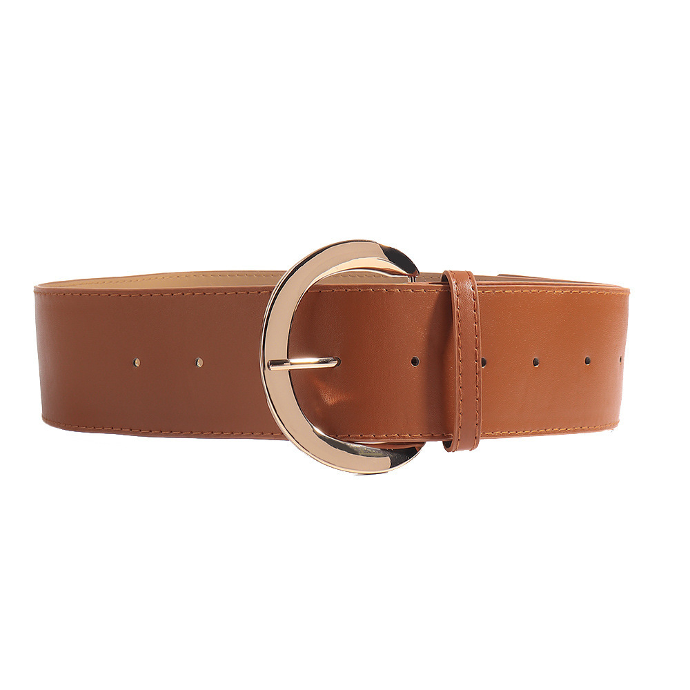 Versatile Retro Simple Metal Pin Buckle Wide Belt - Image 4