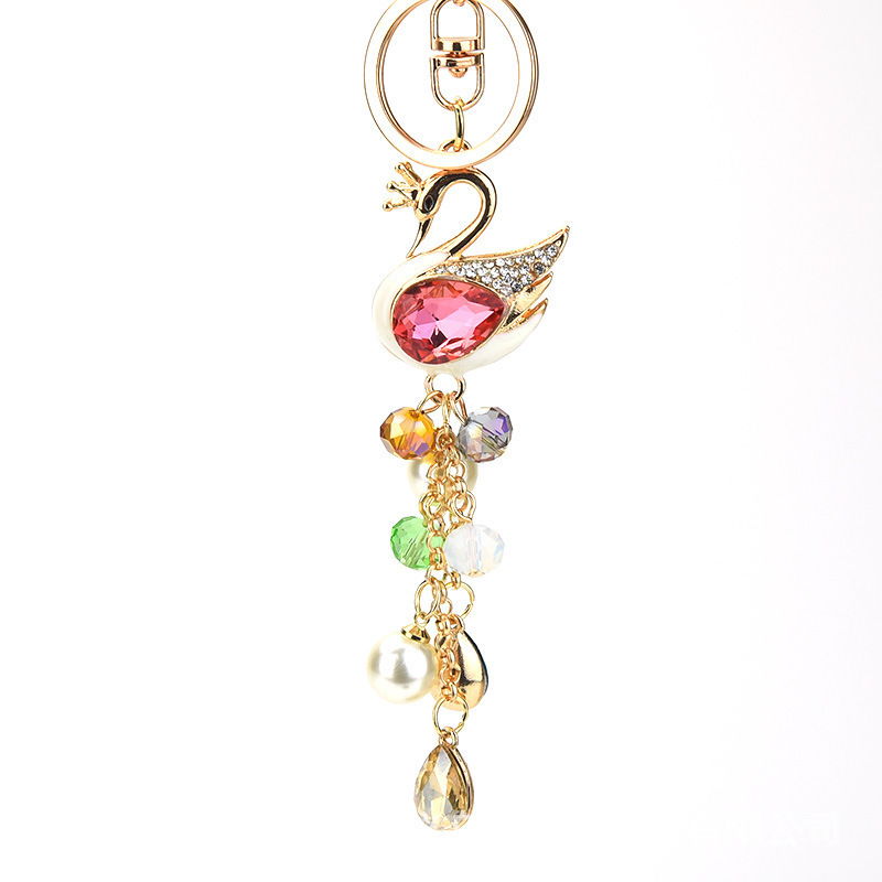 Diamond Crystal Swan Car Key Ring - Image 10