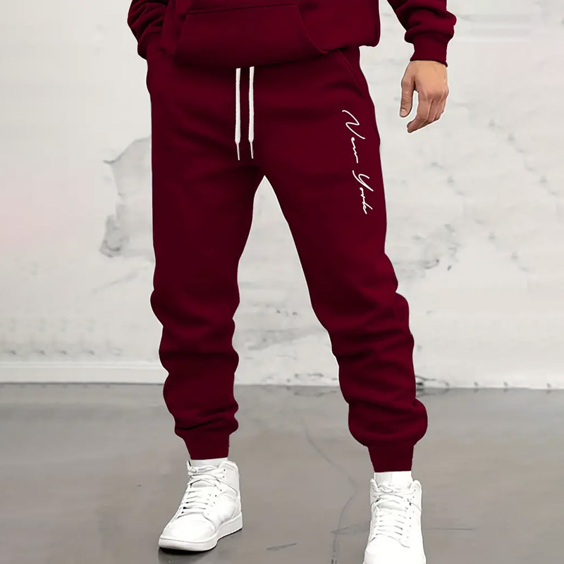 Letter Printed Tapered Trousers - Image 5