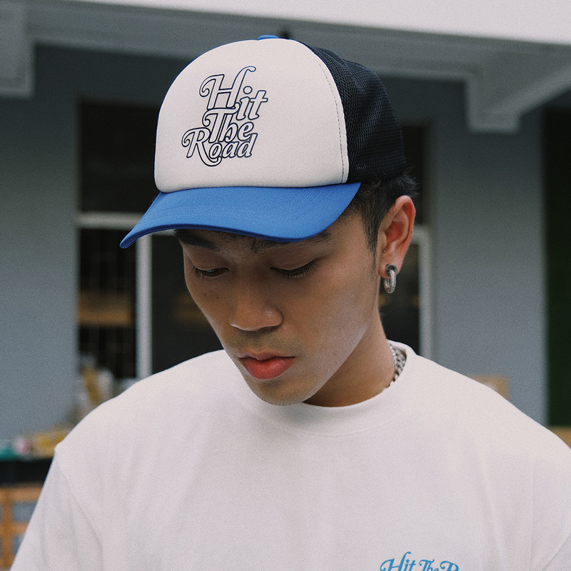 Blue And White Color Matching Retro Caps
