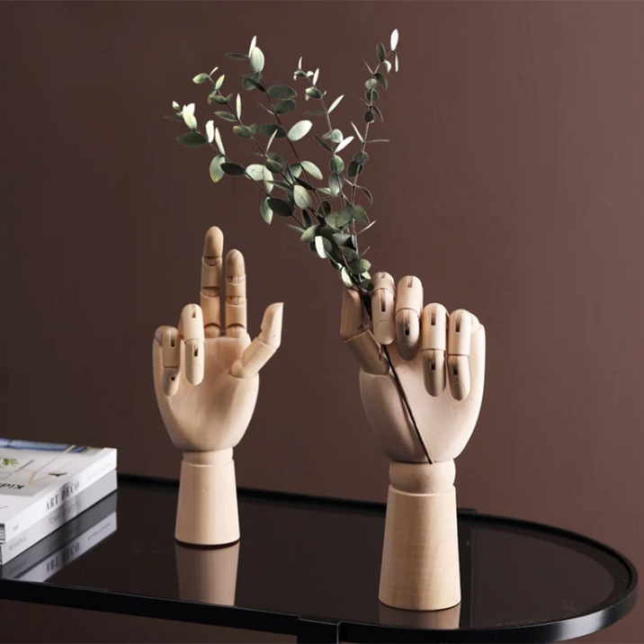 Lotus Wood Movable Vase Ornaments