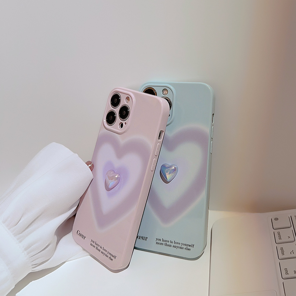 Gradient Electroplating Love Phone Case - Image 4