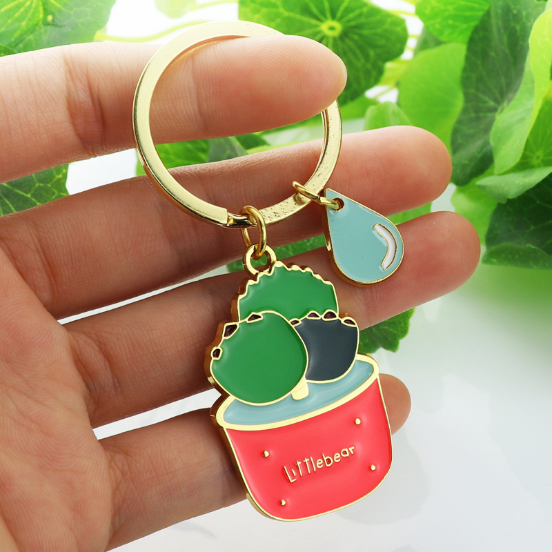 Lovely Cactus Succulent Potted Keychain