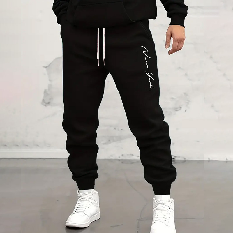 Letter Printed Tapered Trousers - Image 3
