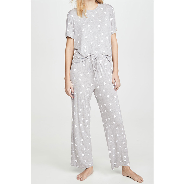 2 Pcs Women's Printed Short Sleeve Loungewear - Image 6