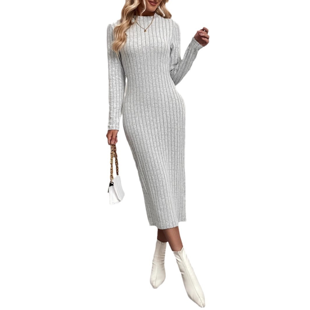 Knitted Jacquard Slim Fit Dress - Image 4