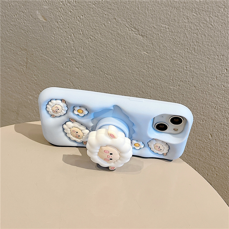 Cartoon Sheep Stand Phone Case - Image 2
