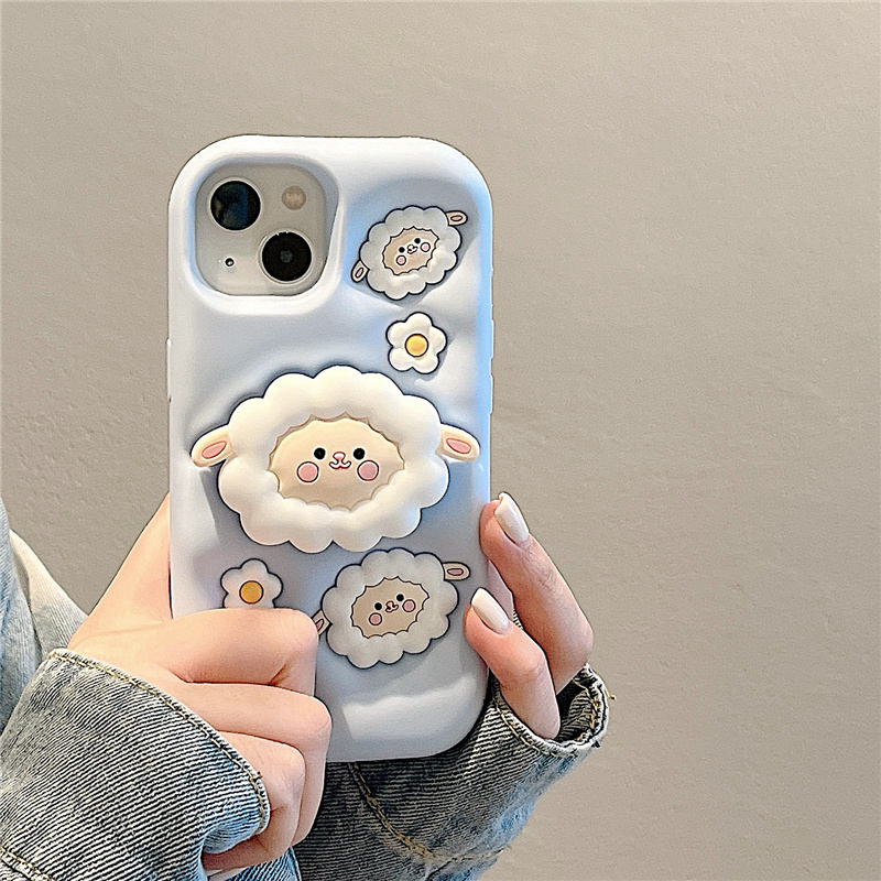 Cartoon Sheep Stand Phone Case - Image 4