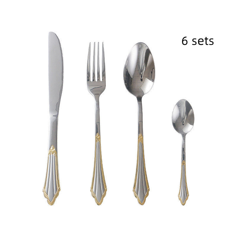 Stainless Steel Gold Plated Cutlery Set - Image 7