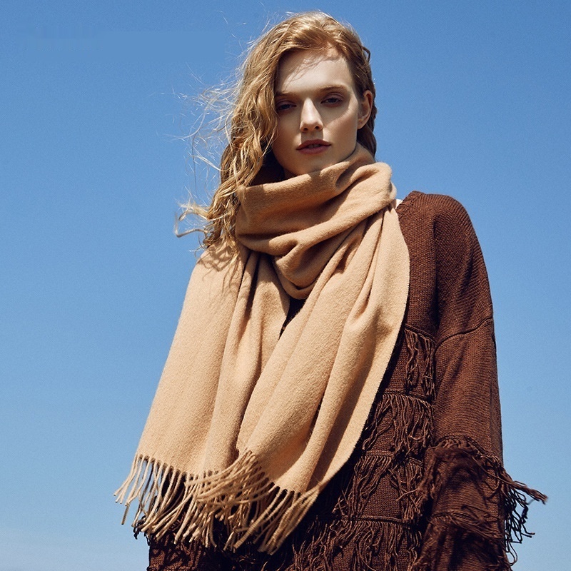 Solid Color Wool Thickened Scarf