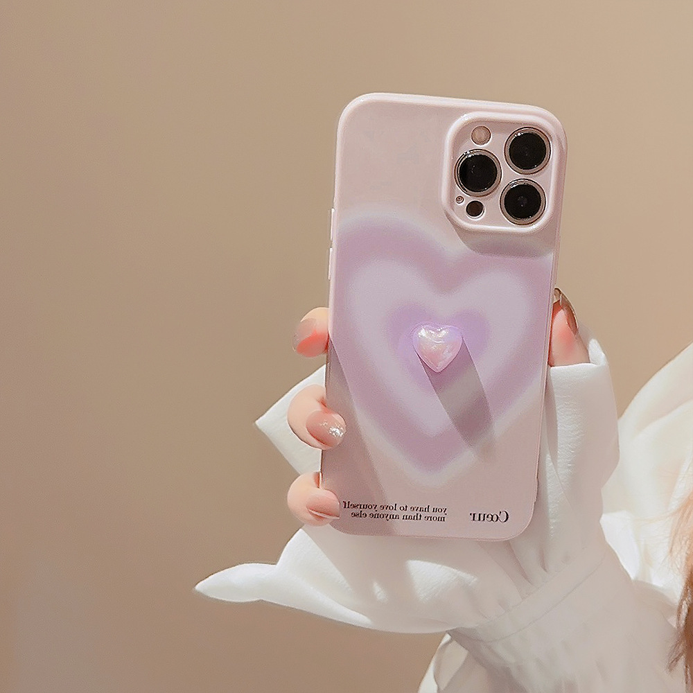 Gradient Electroplating Love Phone Case - Image 3