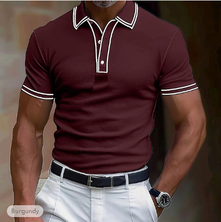 Lapel Placket Strip T-Shirt - Image 5