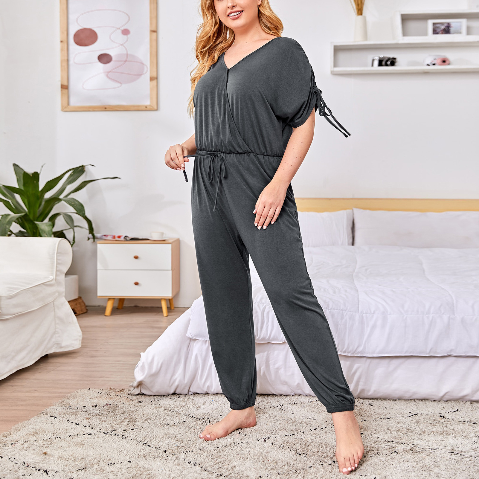Leisure Short-sleeved Jumpsuit - Image 5