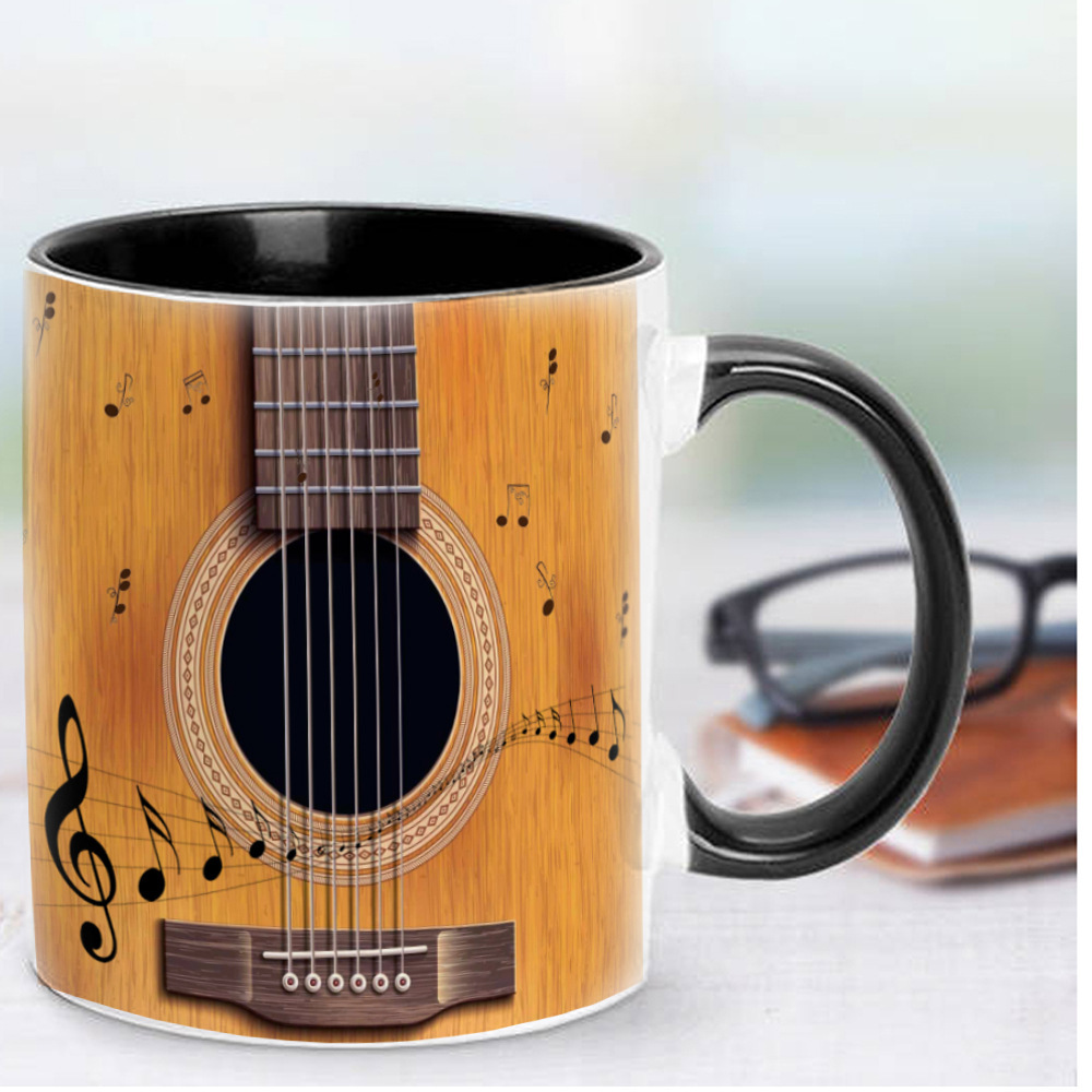 Guitar Pattern Ceramic Mug