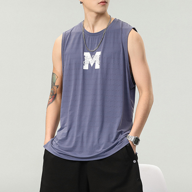 Letter Print Sleeveless T-Shirt