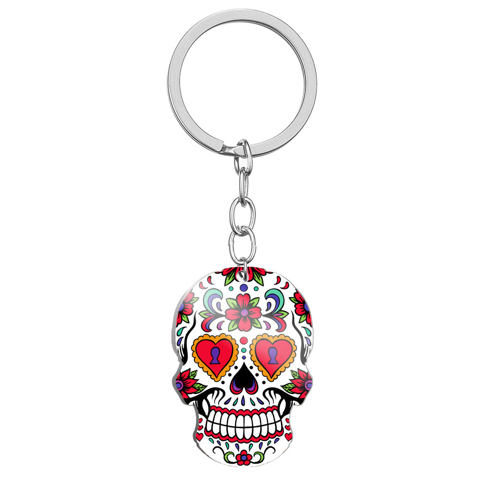 Day Of The Dead Skull Color Printing Key Ring - Image 10