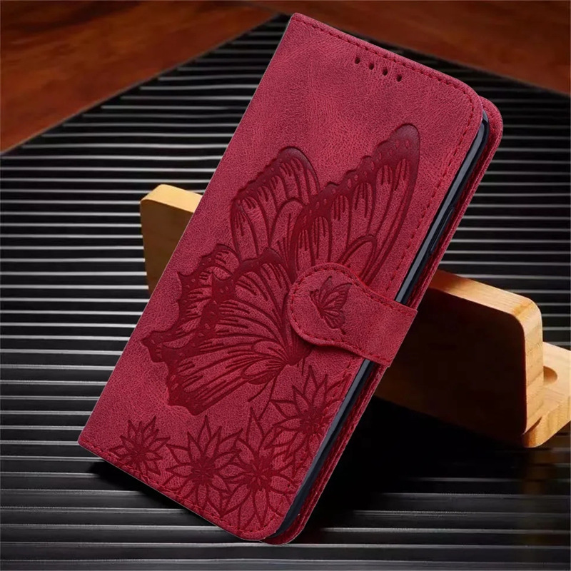 Retro Big Bowknot Embossed Leather Phone Case