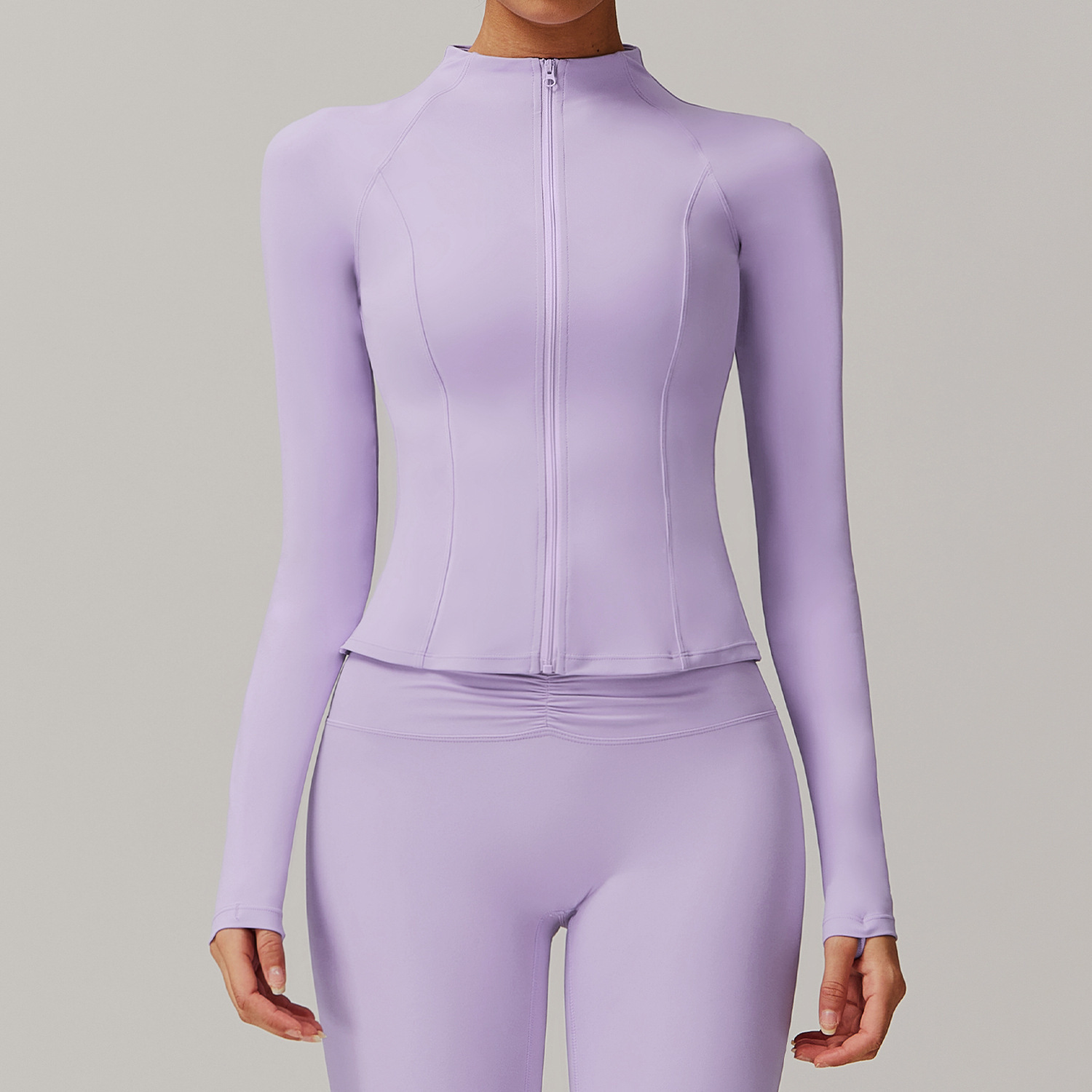 Stand Collar Zipped Sports Coat - Image 6