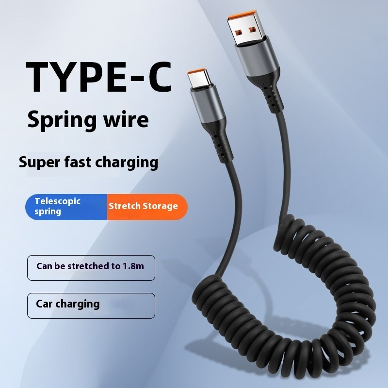 Spring Retractable Storage Phone Charging Cable - Image 8