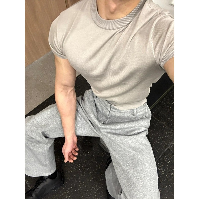 Knitted Slim Fit Cuff-Closing T-Shirt - Image 3