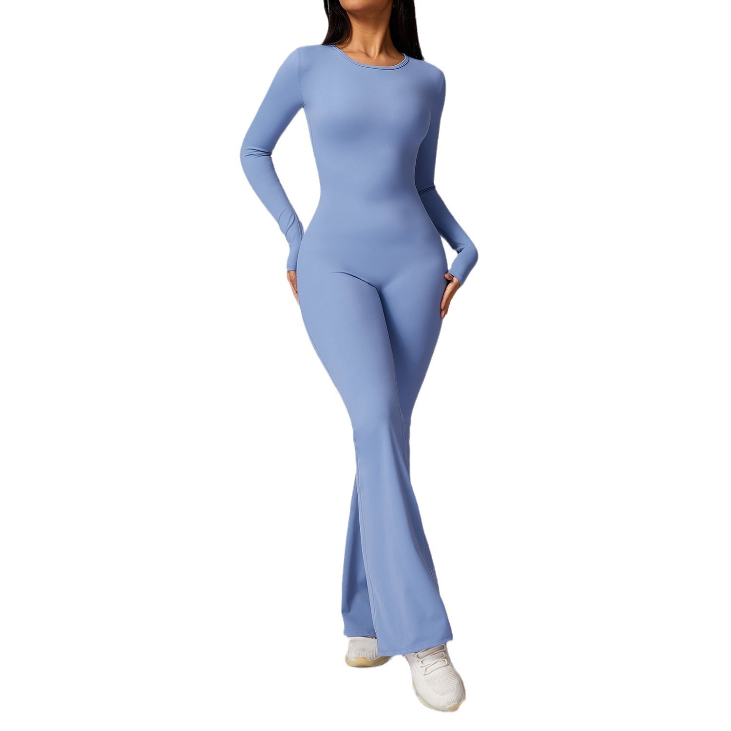 Long Sleeve Leisure Horn Yoga Jumpsuit - Image 6