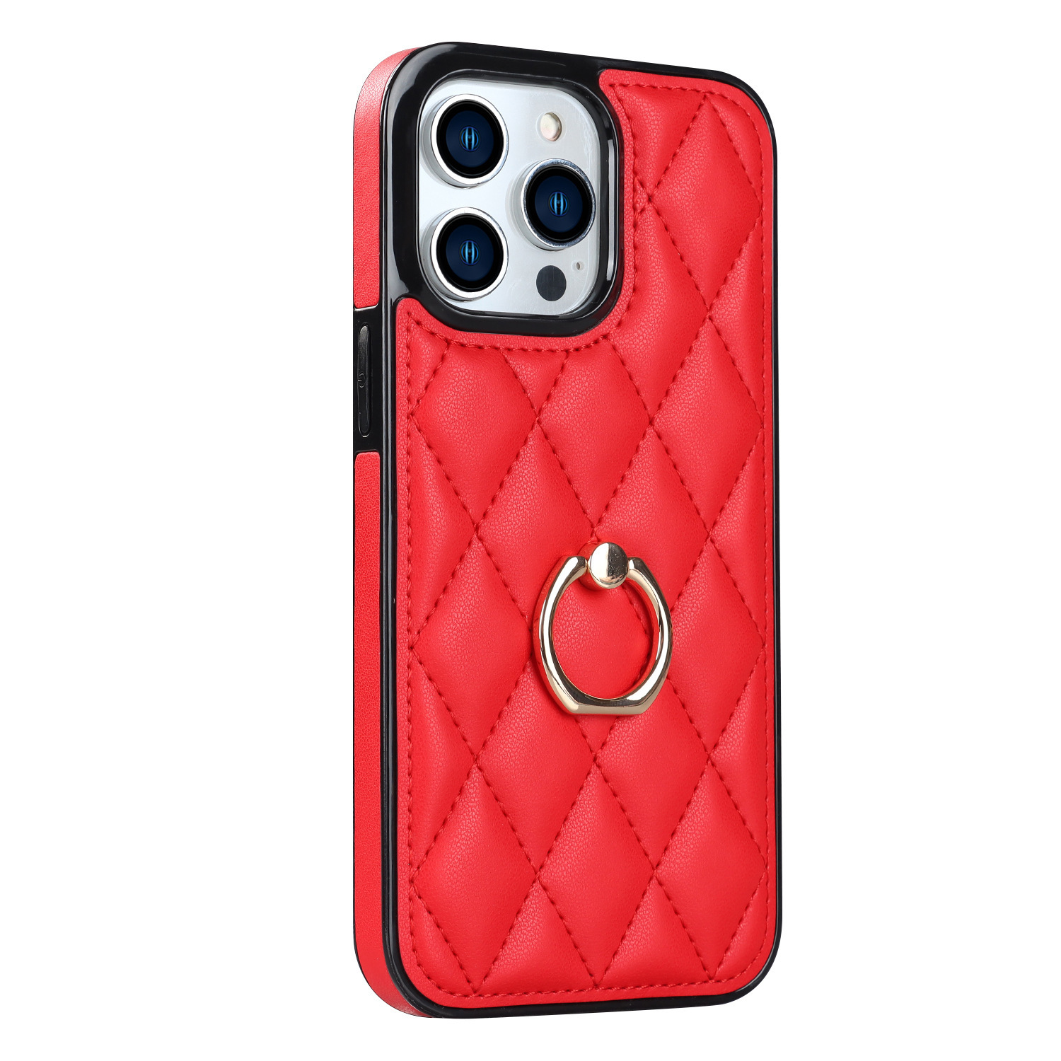 Ring Diamond Bracket Leather Phone Case - Image 6