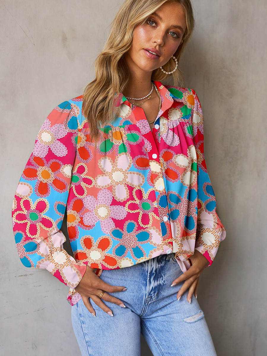 Multi-Color Puff Sleeve Shirt - Image 5