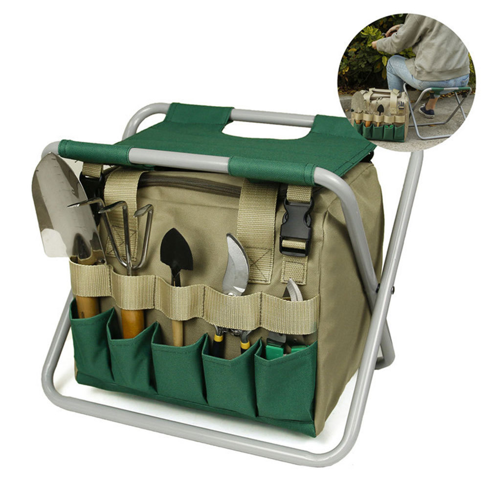 Gardening Stool With Tote Bag Set