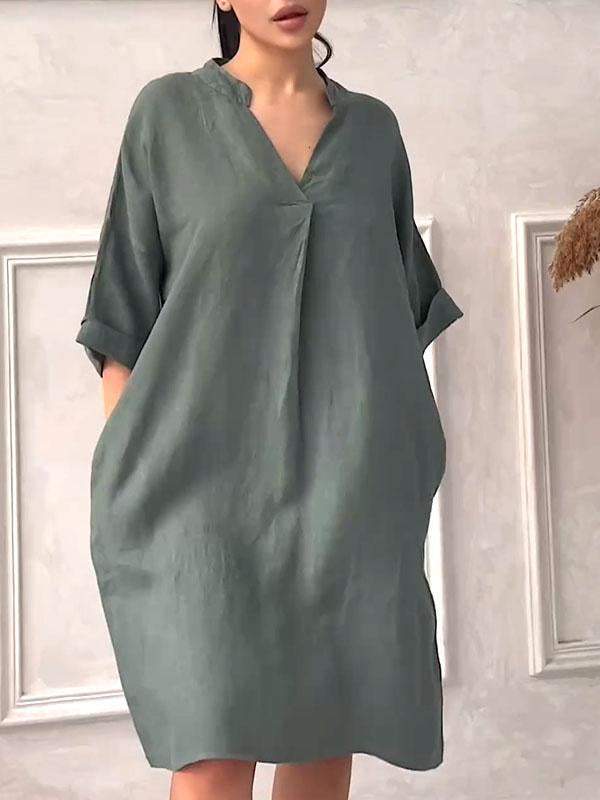 V-neck Loose Plus Size Dress - Image 10