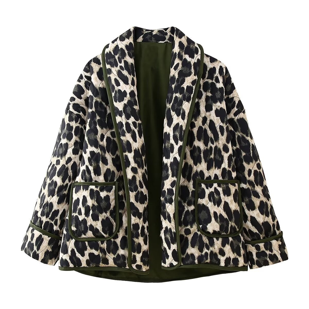 Printed Loose Lamb Fur Leopard Coat - Image 8