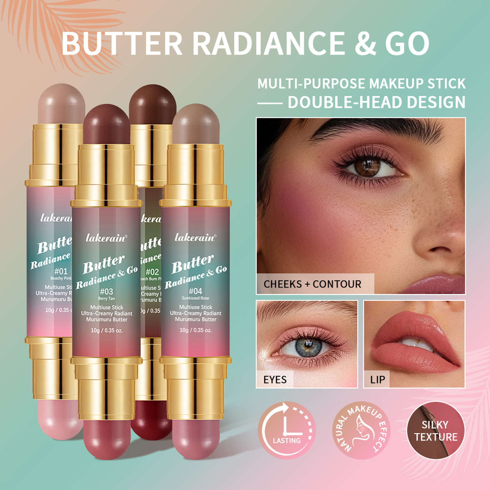 Natural Nude Double-Headed Three-Dimensional Blush Stick