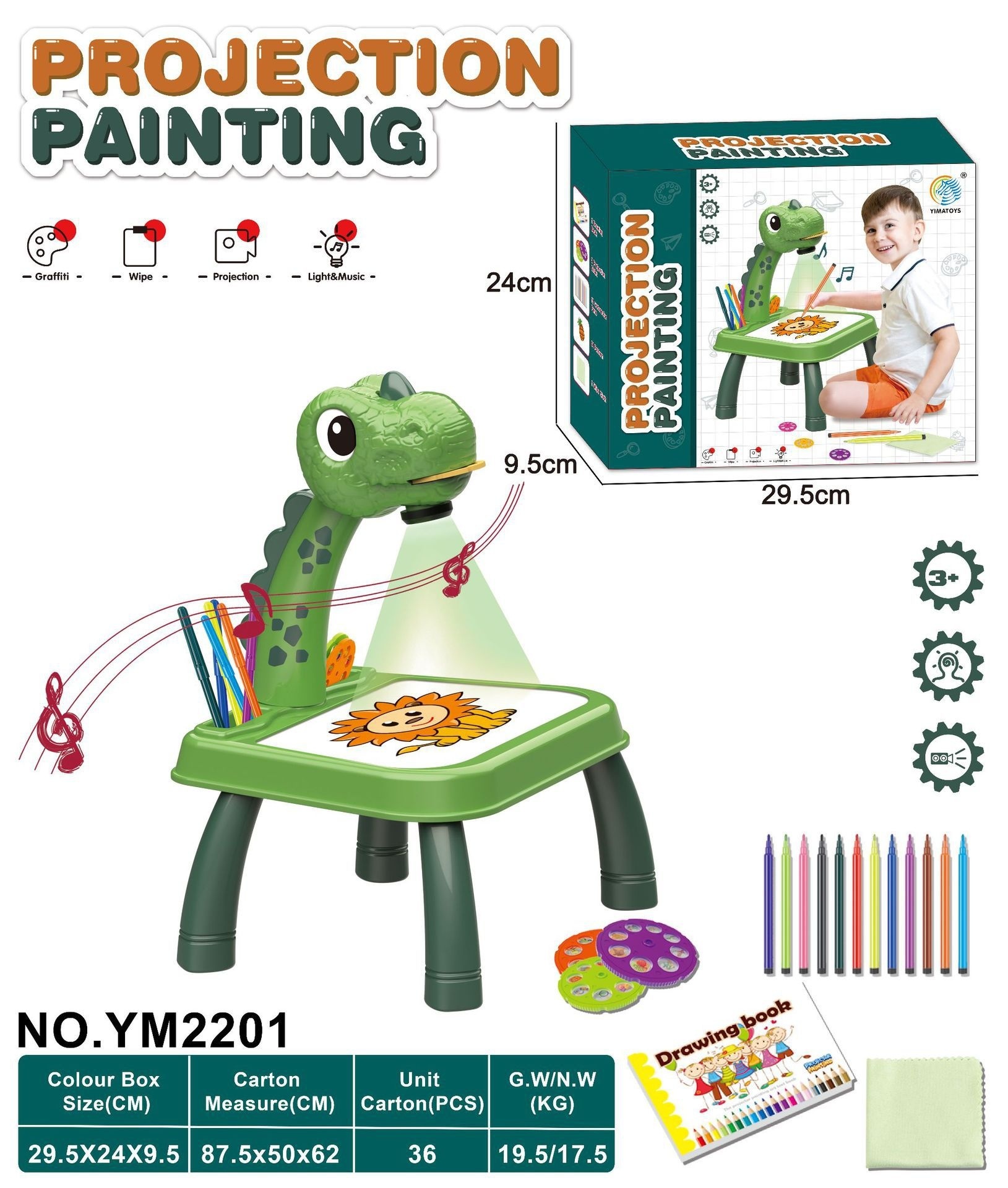 Children LED Projector Art Drawing Table Toys - Image 8