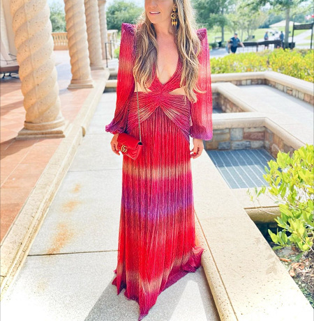 Long-Sleeved Backless Sexy Gradient Dress - Image 2